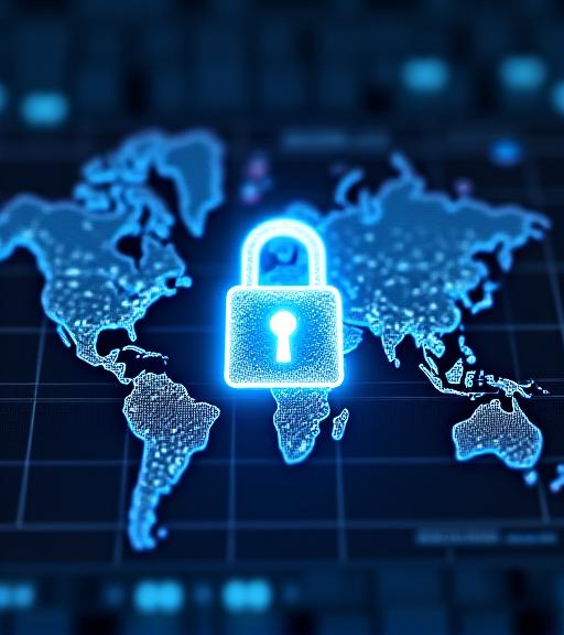 Digital security and logistics data concept