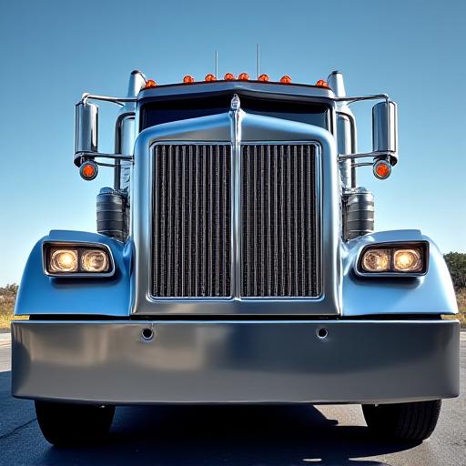 Silver semi truck